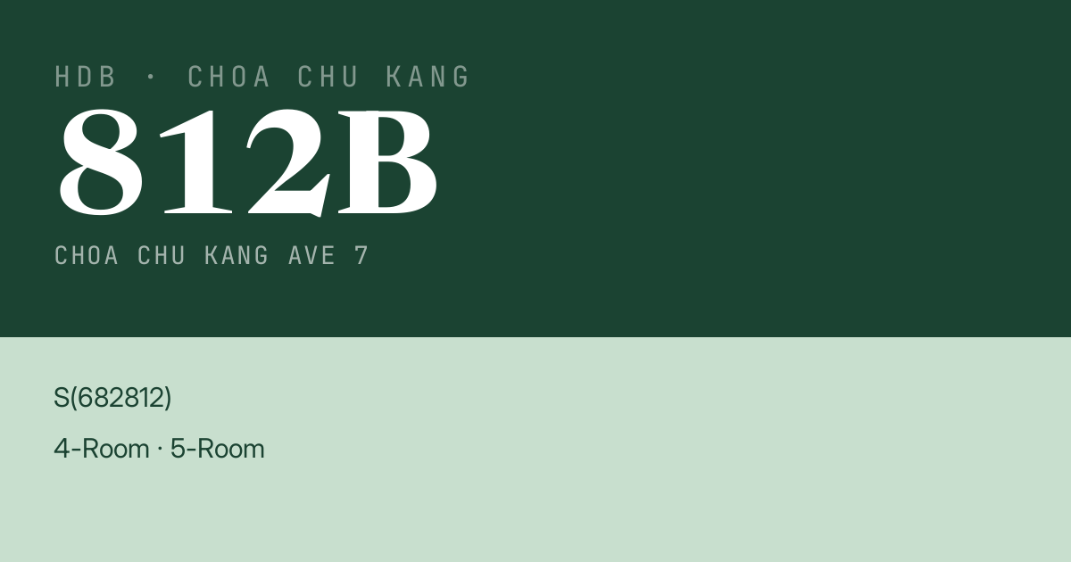 Blk 812B Choa Chu Kang Ave 7 HDB Resale | Price, Transactions & Rental Data
