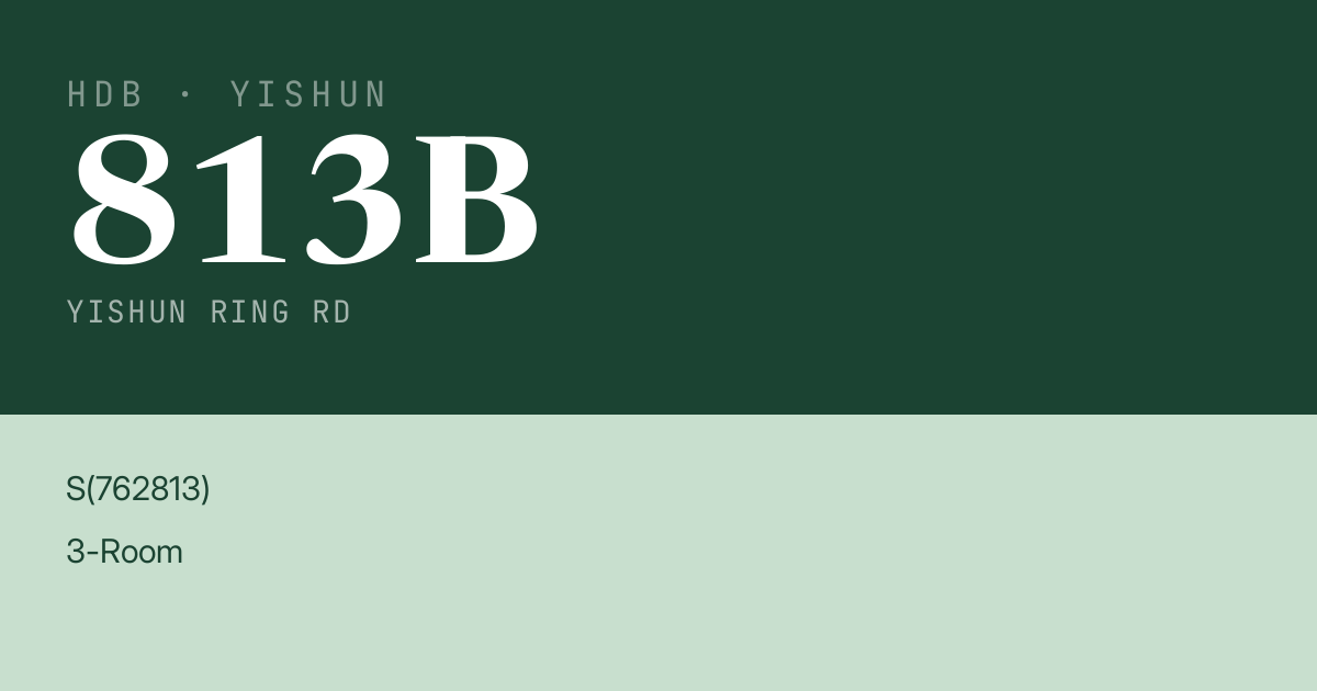 Blk 813B Yishun Ring Rd HDB Resale | Price, Transactions & Rental Data