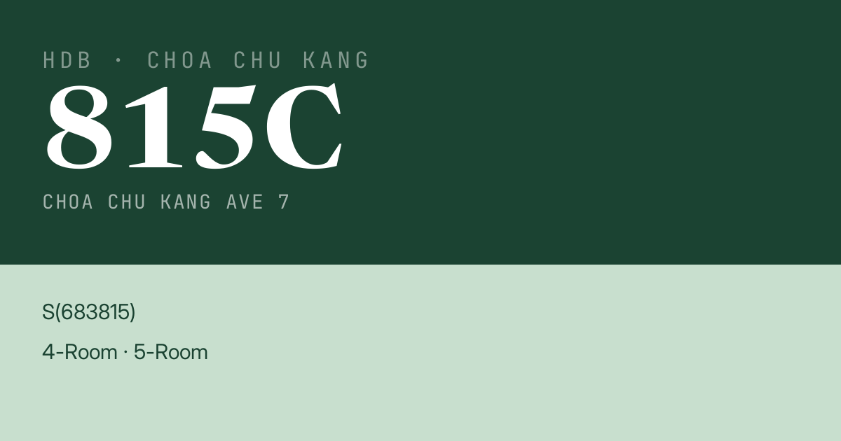 Blk 815C Choa Chu Kang Ave 7 HDB Resale | Price, Transactions & Rental Data