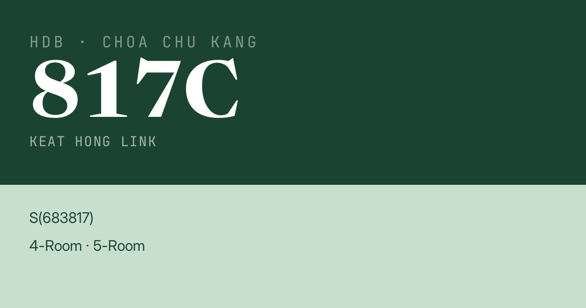 Blk 817C Keat Hong Link HDB Resale | Price, Transactions & Rental Data