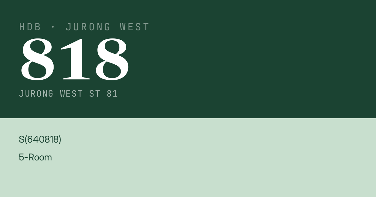 Blk 818 Jurong West St 81 HDB Resale | Price, Transactions & Rental Data