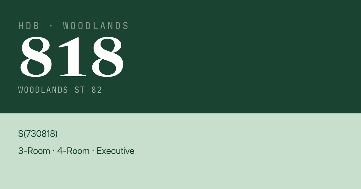 Blk 818 Woodlands St 82 HDB Resale | Price, Transactions & Rental Data
