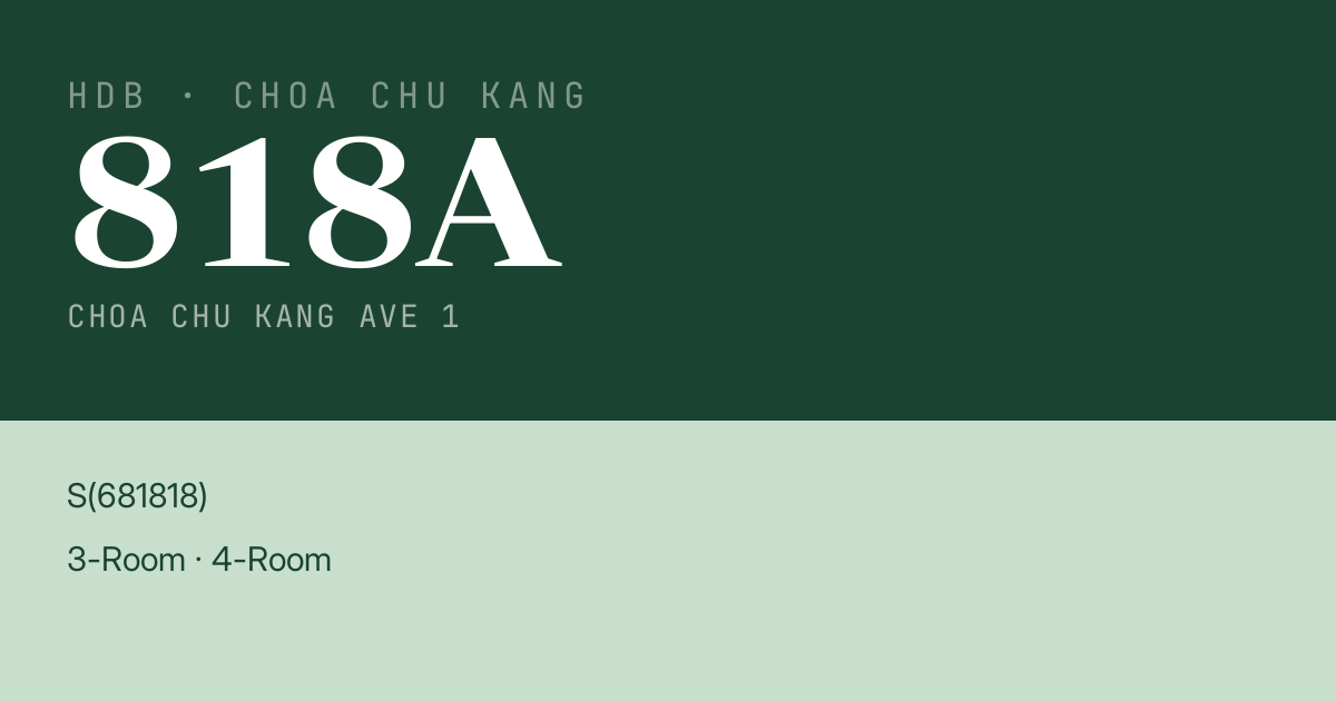 Blk 818A Choa Chu Kang Ave 1 HDB Resale | Price, Transactions & Rental Data