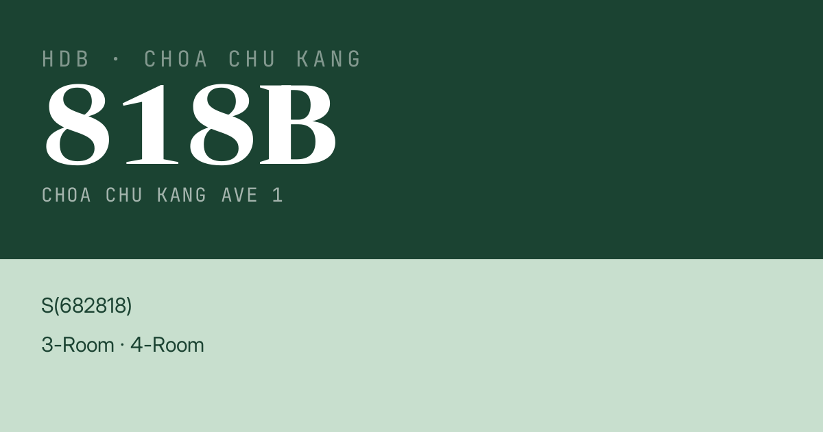 Blk 818B Choa Chu Kang Ave 1 HDB Resale | Price, Transactions & Rental Data
