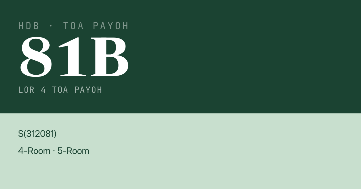 Blk 81B Lor 4 Toa Payoh HDB Resale | Price, Transactions & Rental Data