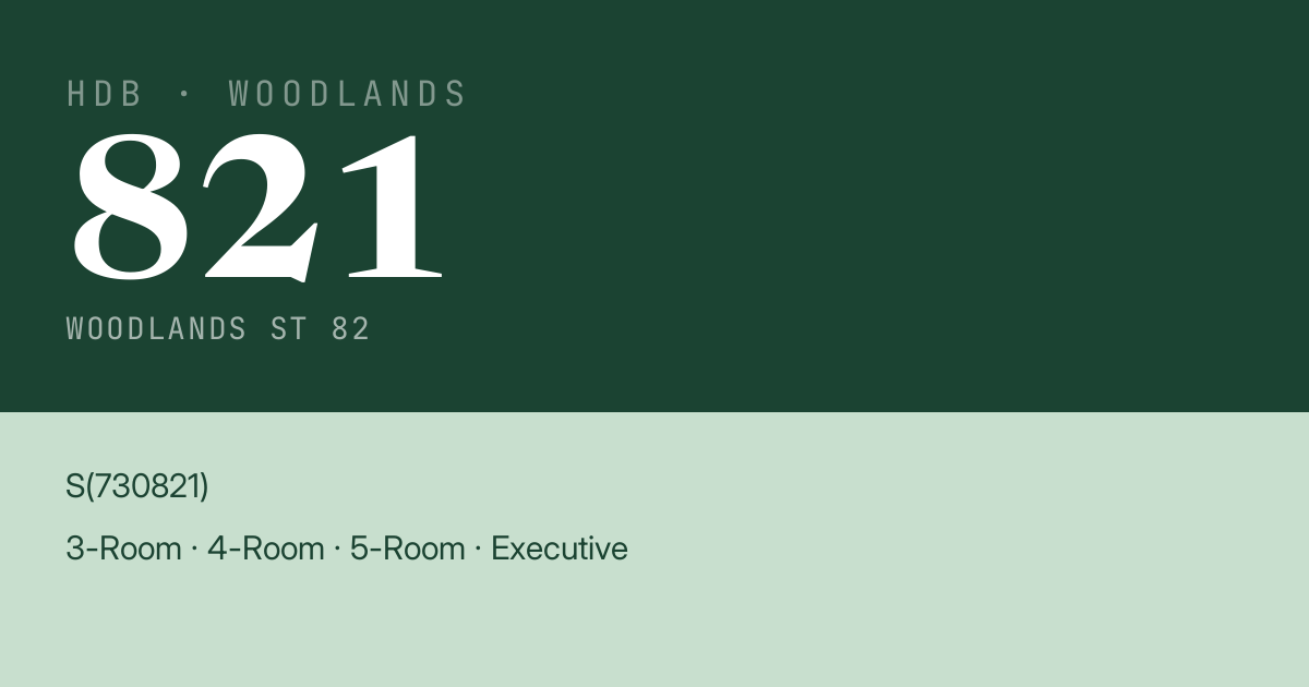 Blk 821 Woodlands St 82 HDB Resale | Price, Transactions & Rental Data