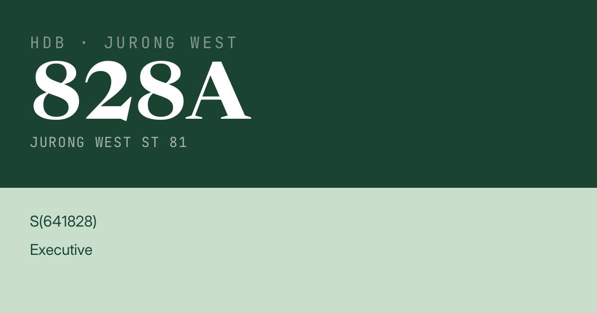 Blk 828A Jurong West St 81 HDB Resale | Price, Transactions & Rental Data