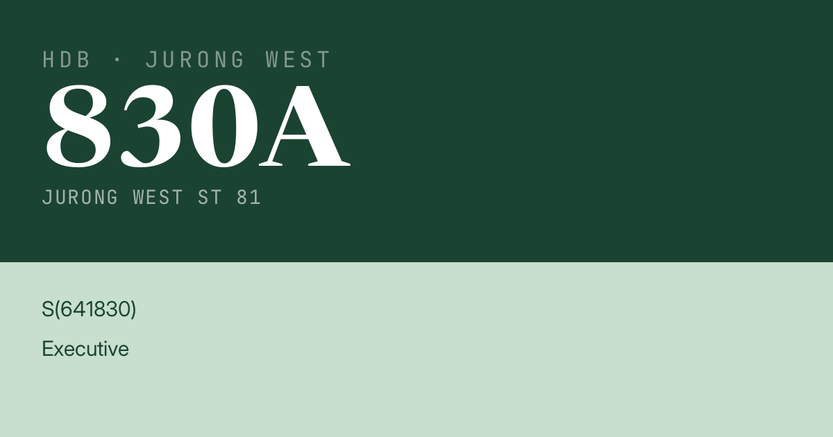 Blk 830A Jurong West St 81 HDB Resale | Price, Transactions & Rental Data