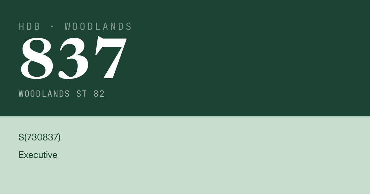Blk 837 Woodlands St 82 HDB Resale | Price, Transactions & Rental Data