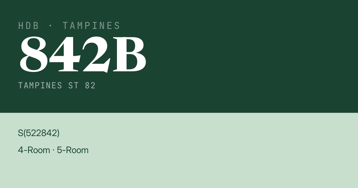 Blk 842B Tampines St 82 HDB Resale | Price, Transactions & Rental Data