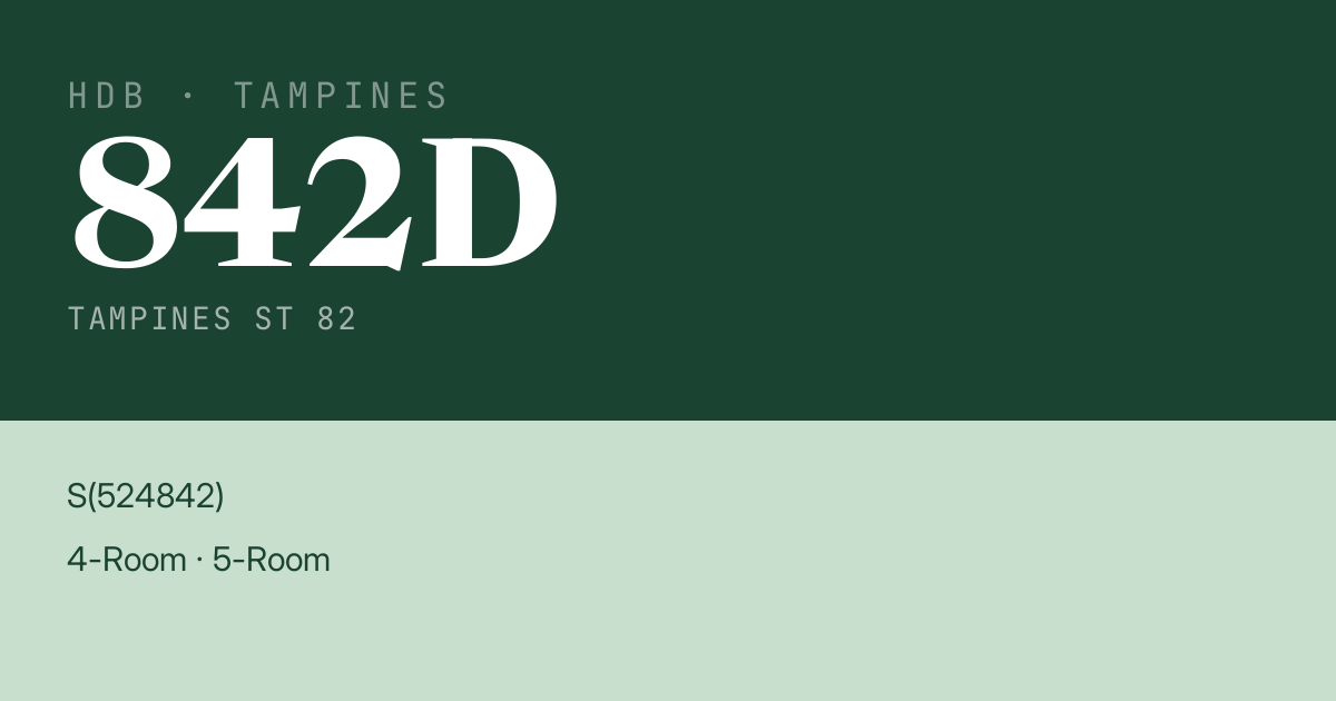 Blk 842D Tampines St 82 HDB Resale | Price, Transactions & Rental Data