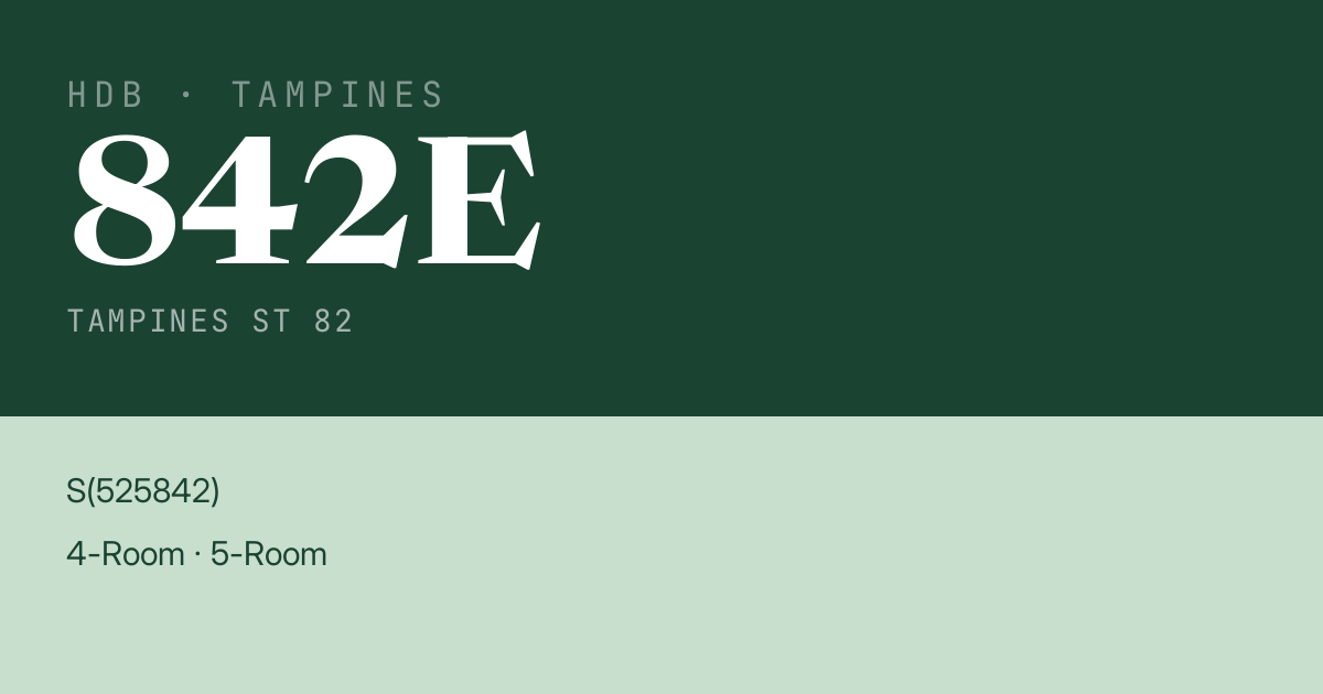 Blk 842E Tampines St 82 HDB Resale | Price, Transactions & Rental Data