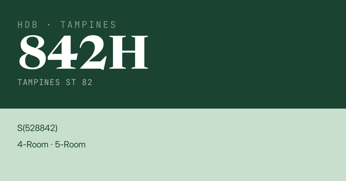 Blk 842H Tampines St 82 HDB Resale | Price, Transactions & Rental Data