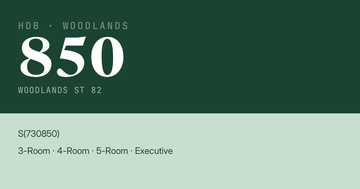 Blk 850 Woodlands St 82 HDB Resale | Price, Transactions & Rental Data