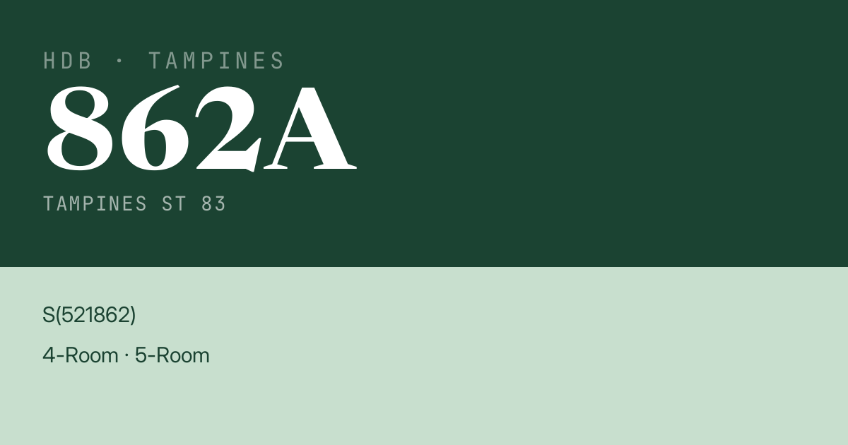 Blk 862A Tampines St 83 HDB Resale | Price, Transactions & Rental Data