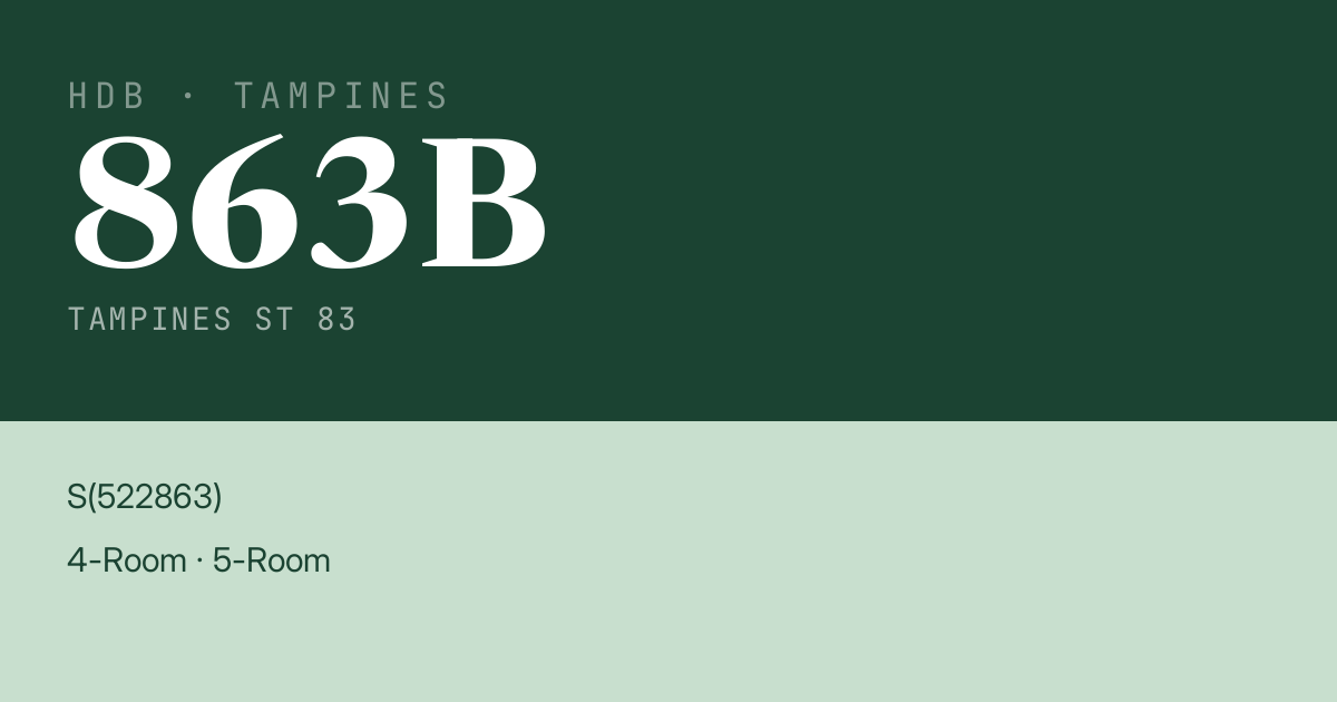 Blk 863B Tampines St 83 HDB Resale | Price, Transactions & Rental Data