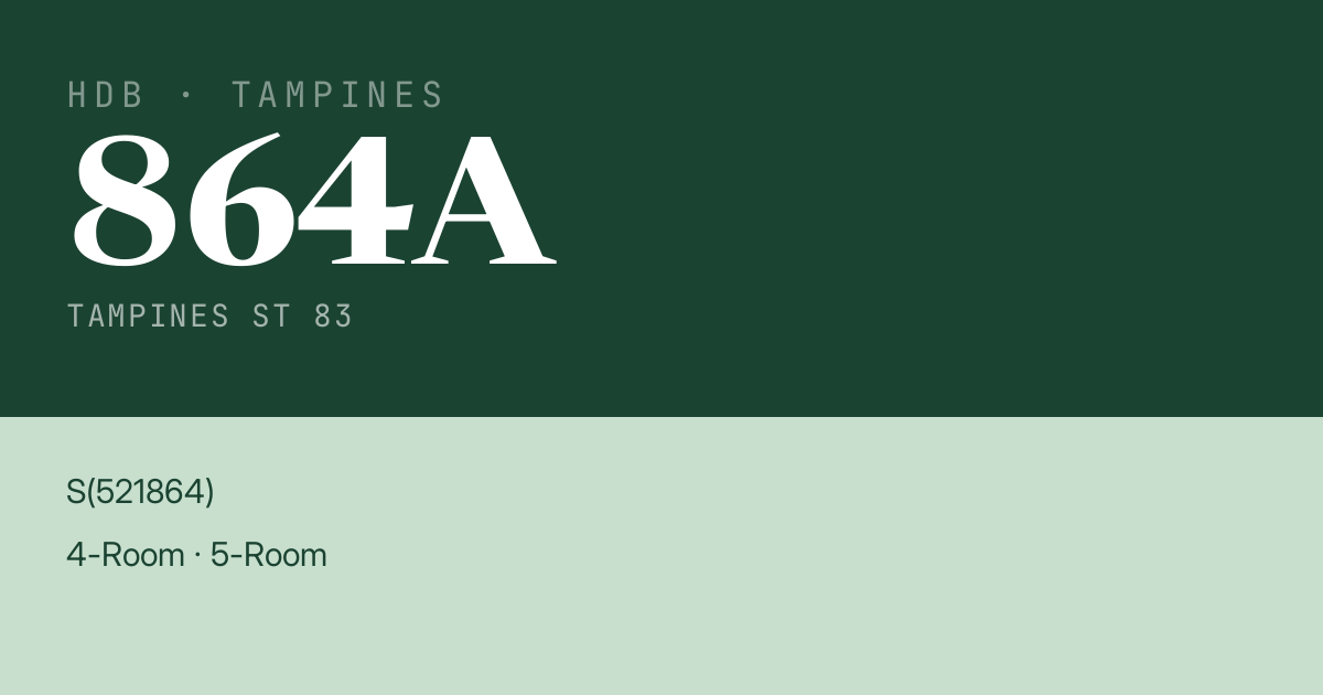 Blk 864A Tampines St 83 HDB Resale | Price, Transactions & Rental Data
