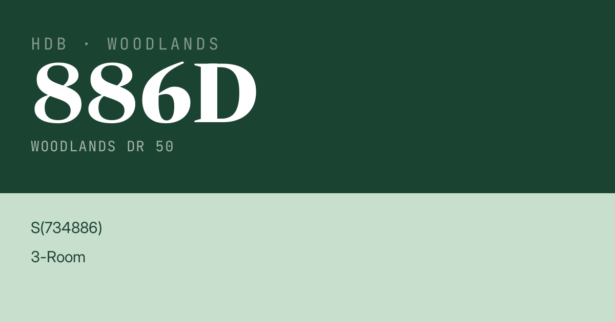 Blk 886D Woodlands Dr 50 HDB Resale | Price, Transactions & Rental Data