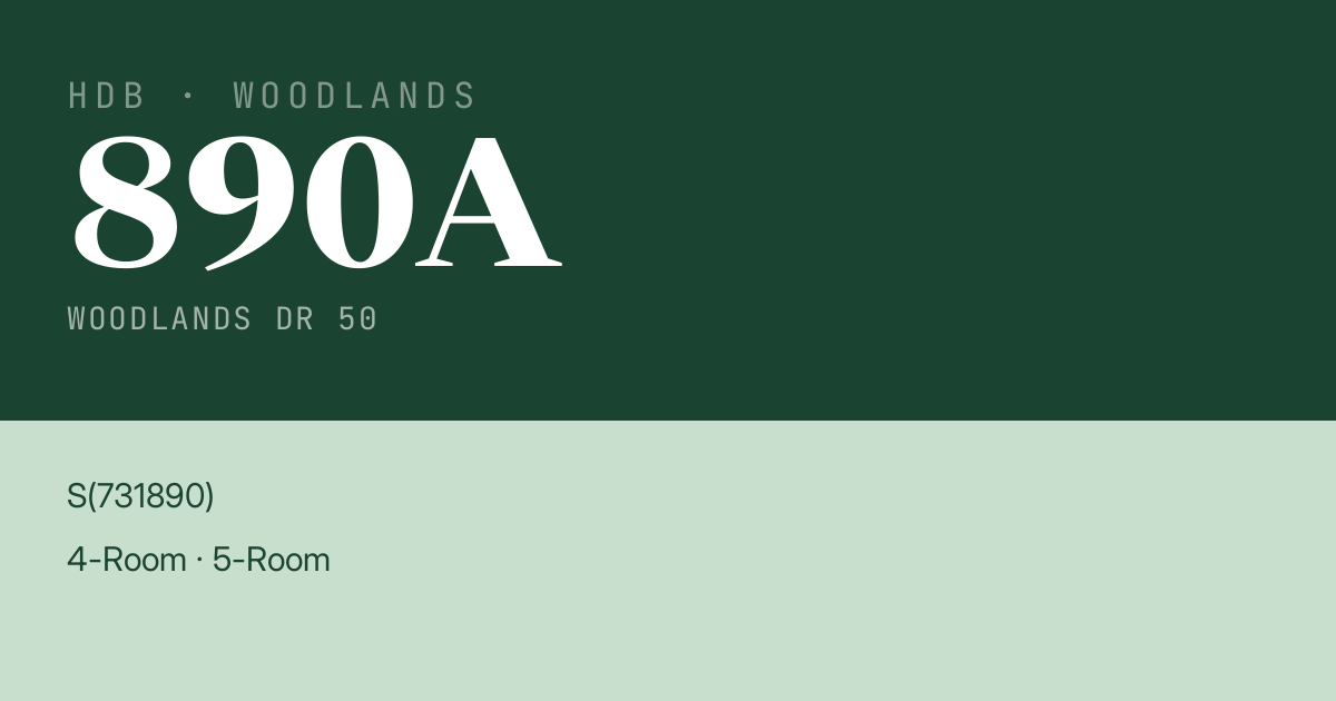 Blk 890A Woodlands Dr 50 HDB Resale | Price, Transactions & Rental Data
