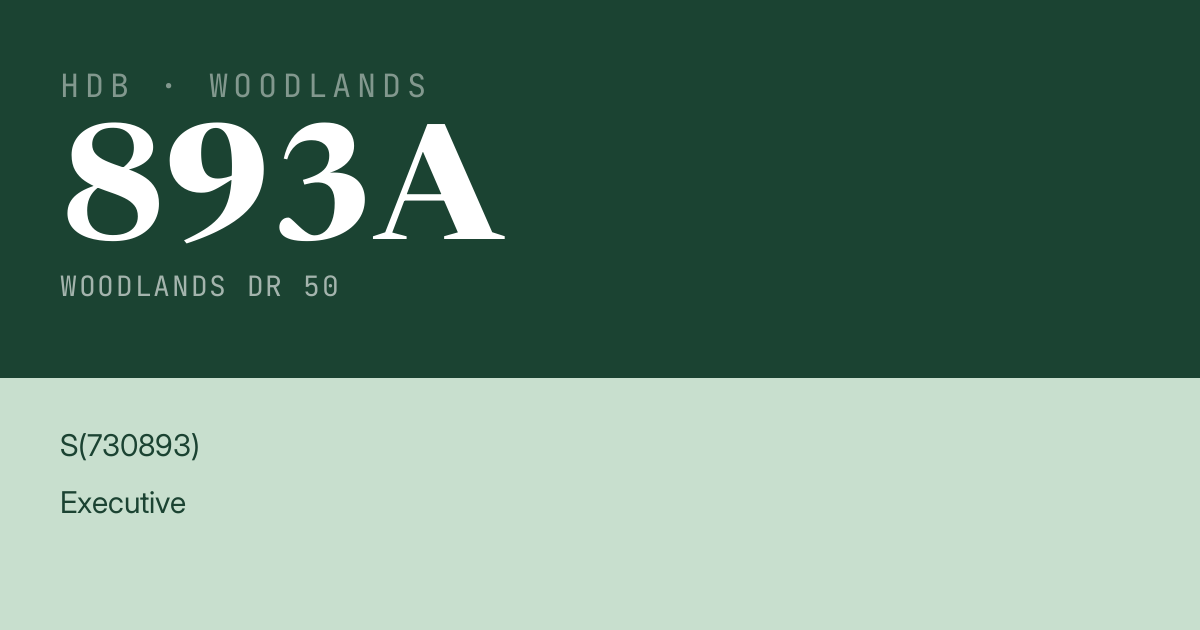 Blk 893A Woodlands Dr 50 HDB Resale | Price, Transactions & Rental Data