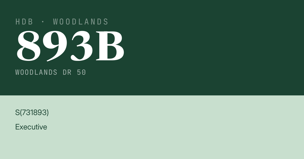 Blk 893B Woodlands Dr 50 HDB Resale | Price, Transactions & Rental Data