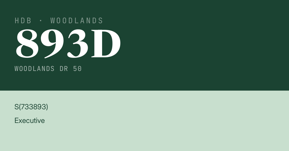 Blk 893D Woodlands Dr 50 HDB Resale | Price, Transactions & Rental Data