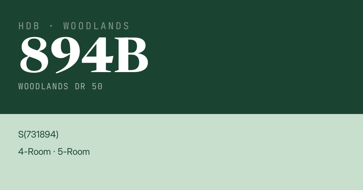 Blk 894B Woodlands Dr 50 HDB Resale | Price, Transactions & Rental Data