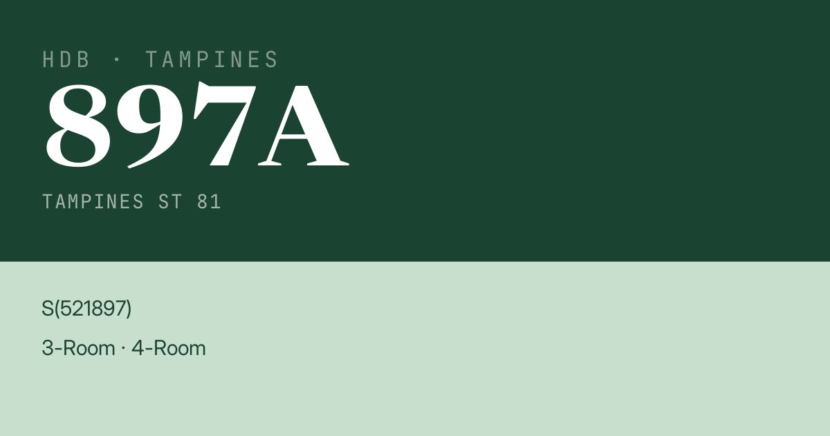 Blk 897A Tampines St 81 HDB Resale | Price, Transactions & Rental Data