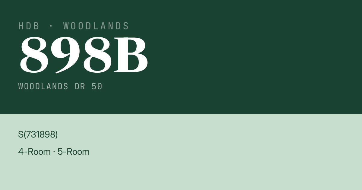 Blk 898B Woodlands Dr 50 HDB Resale | Price, Transactions & Rental Data