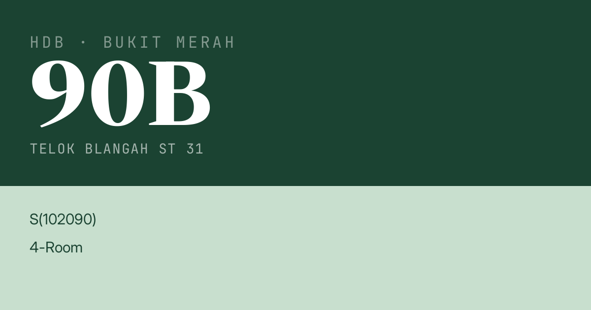 Blk 90B Telok Blangah St 31 HDB Resale | Price, Transactions & Rental Data
