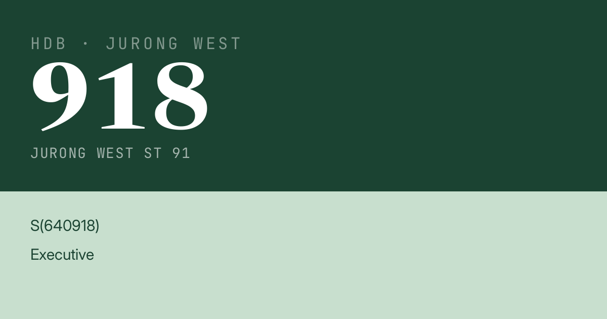 Blk 918 Jurong West St 91 HDB Resale | Price, Transactions & Rental Data