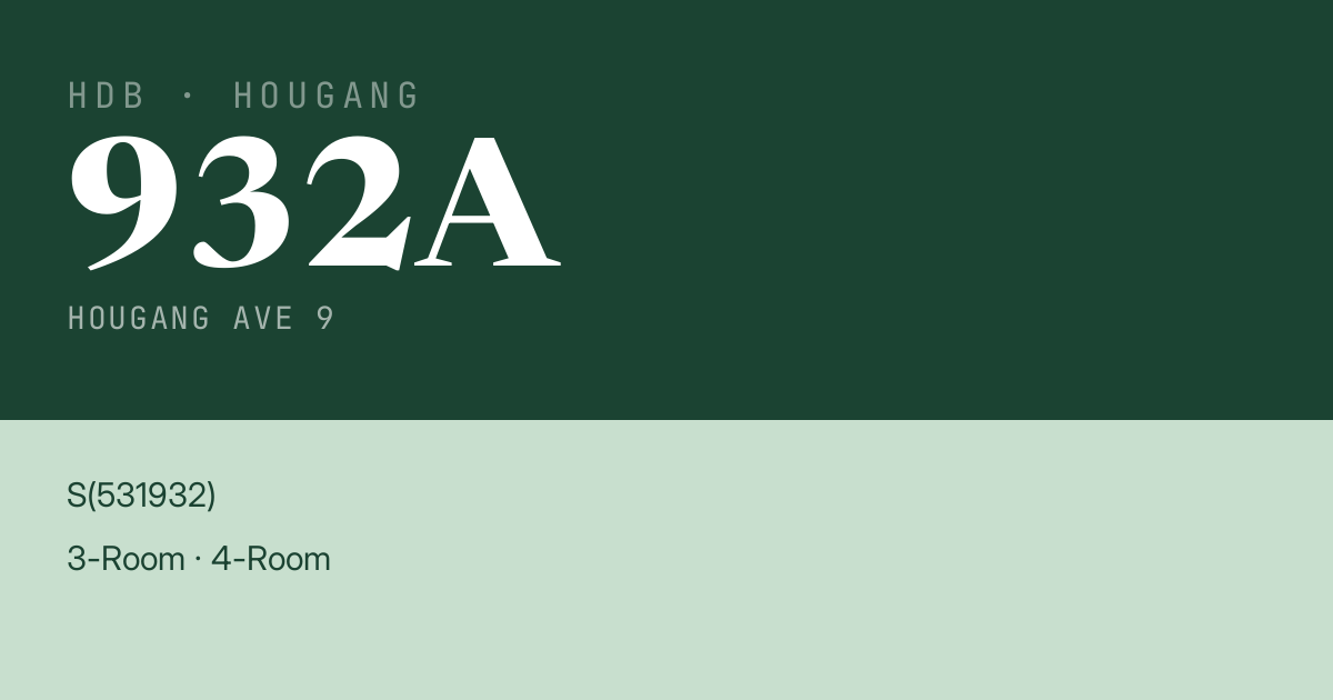 Blk 932A Hougang Ave 9 HDB Resale | Price, Transactions & Rental Data
