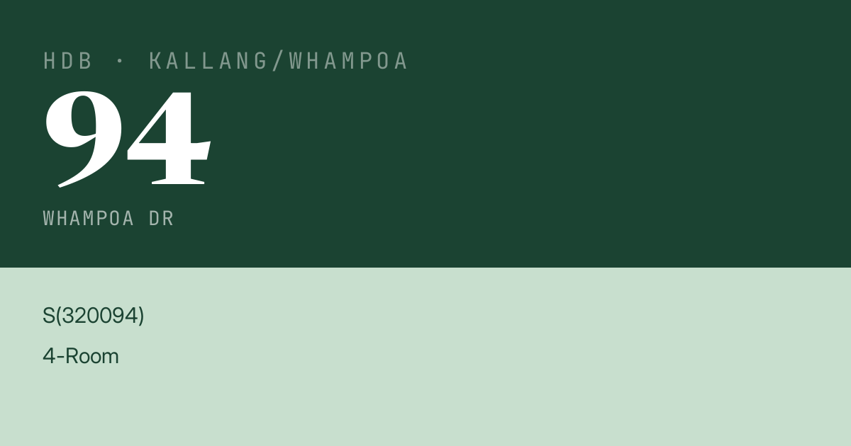 Blk 94 Whampoa Dr HDB Resale | Price, Transactions & Rental Data