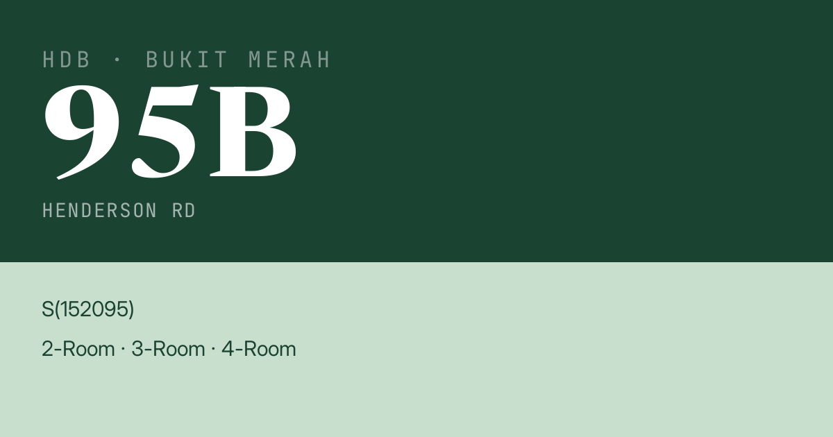Blk 95B Henderson Rd HDB Resale | Price, Transactions & Rental Data