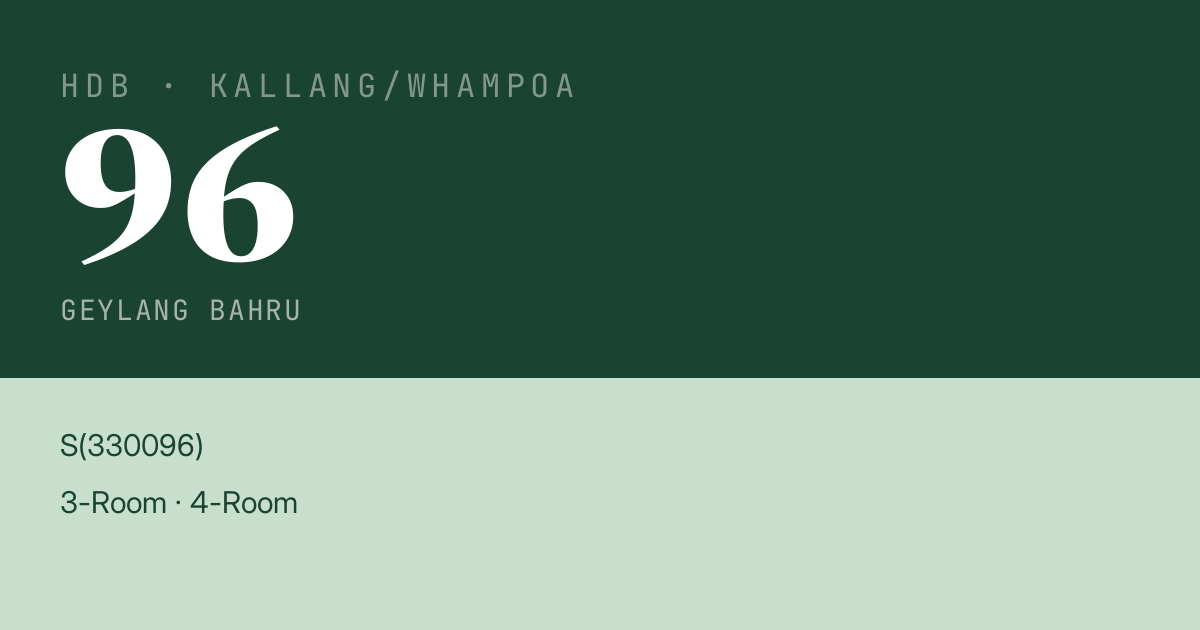 Blk 96 Geylang Bahru HDB Resale | Price, Transactions & Rental Data