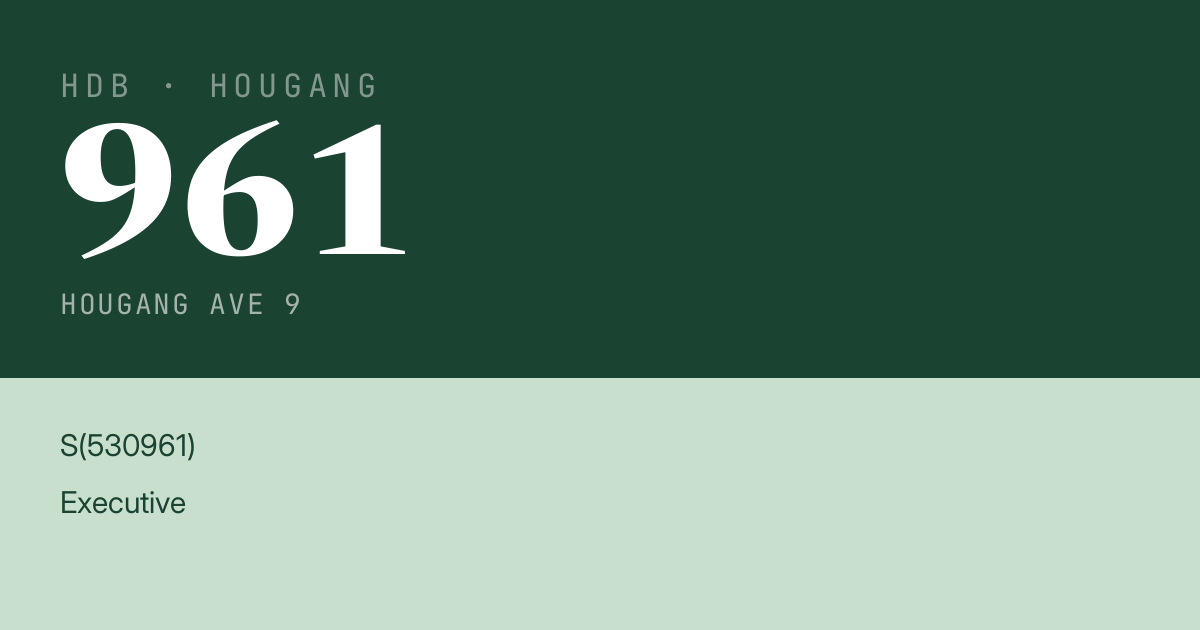 Blk 961 Hougang Ave 9 HDB Resale | Price, Transactions & Rental Data