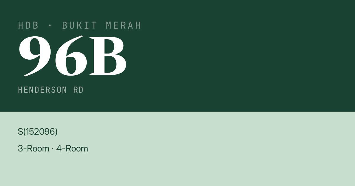 Blk 96B Henderson Rd HDB Resale | Price, Transactions & Rental Data