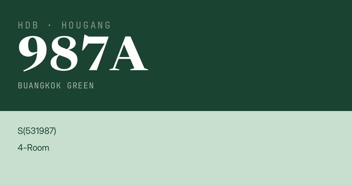 Blk 987A Buangkok Green HDB Resale | Price, Transactions & Rental Data