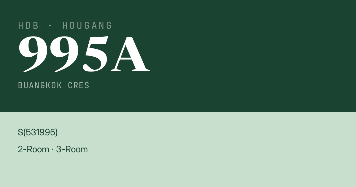 Blk 995A Buangkok Cres HDB Resale | Price, Transactions & Rental Data