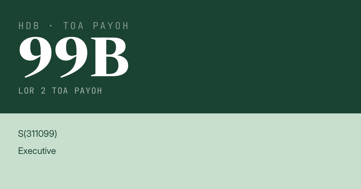 Blk 99B Lor 2 Toa Payoh HDB Resale | Price, Transactions & Rental Data