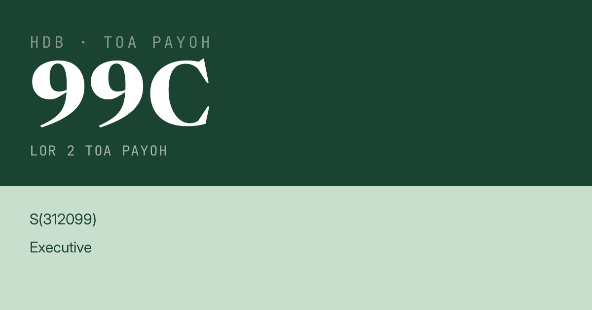 Blk 99C Lor 2 Toa Payoh HDB Resale | Price, Transactions & Rental Data