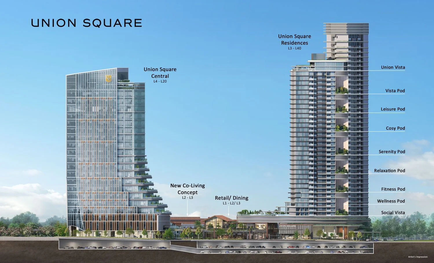Union Square Residences — hero render